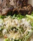 T Bone con ensalada Caesar