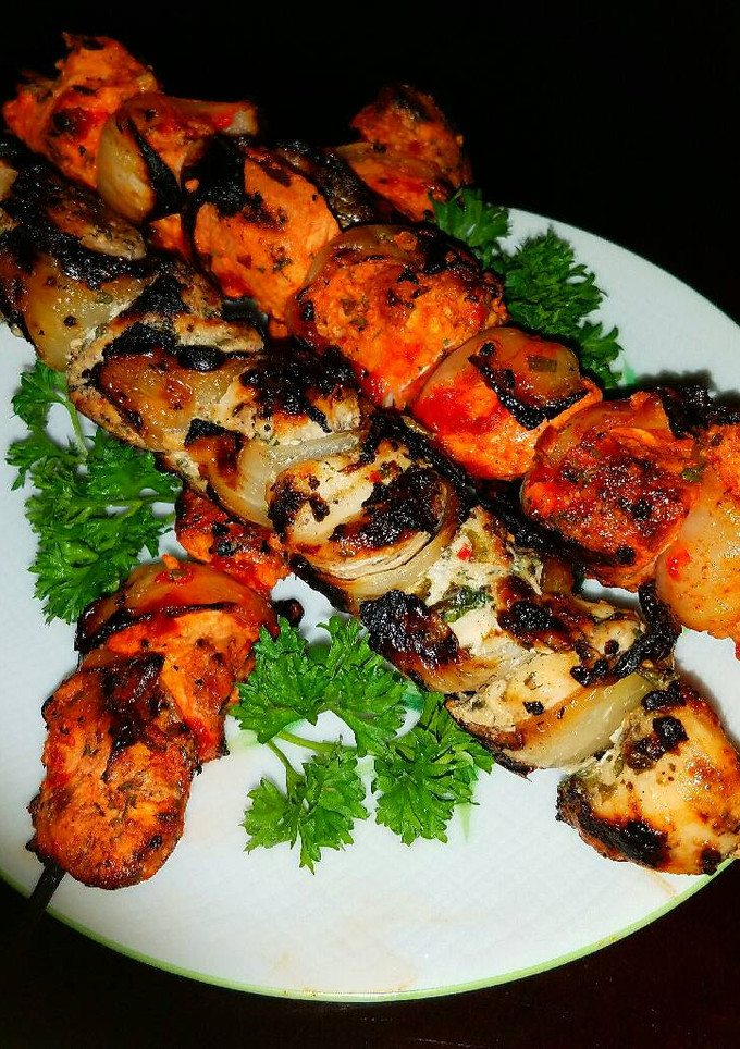 A picture of Mike's Two Way Grilled Chicken Skewers.
