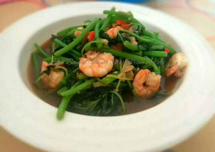 Resep Cah Bayam Udang Saus Tiram yang enak