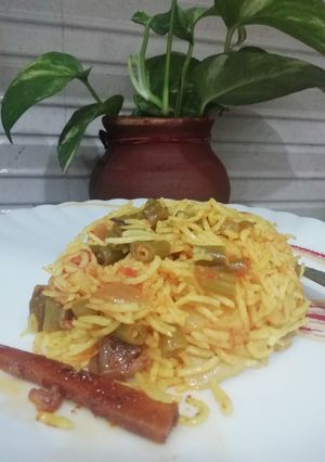 A picture of Beans & Potato Pulao.