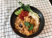A picture of chicken and sausage stew