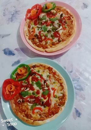 عکسی از دستور پیتزا مرغ و قارچ 🍕😋