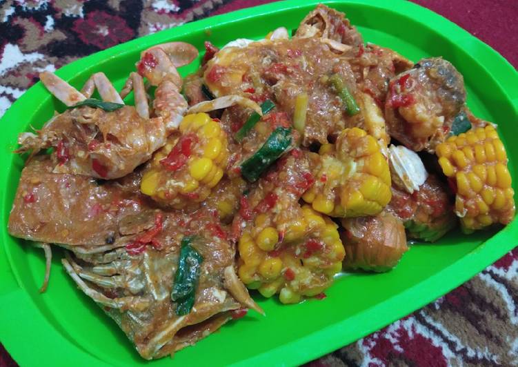 Cara Gampang Membuat Udang kipas Kepiting Saus Pedas Manis, Lezat Sekali