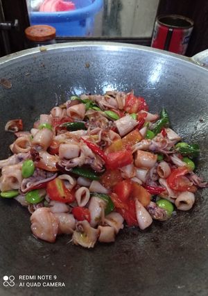 Foto resep Oseng cumi asin petai