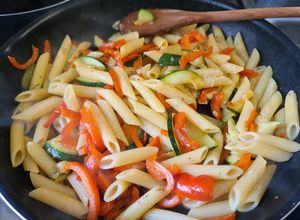 Una foto de Pasta con Pimentón y Zapallito