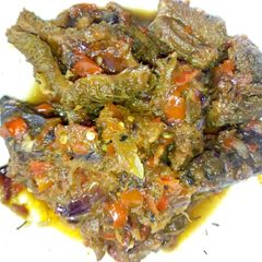 A picture of Peppered offals.