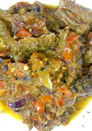 A picture of Peppered offals.