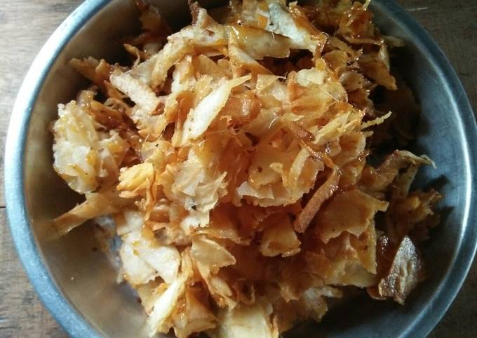 Keripik singkong karamel krispi