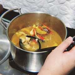 A picture of Ikan kuning terong asam mamak (pindang patin mamak).