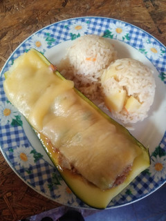 Una foto de Zapallo relleno con arroz