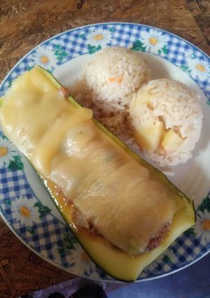 Una foto de Zapallo relleno con arroz
