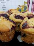 Yoghurt Blueberry Jam Muffin with Lemon Glaze 🫐🍋