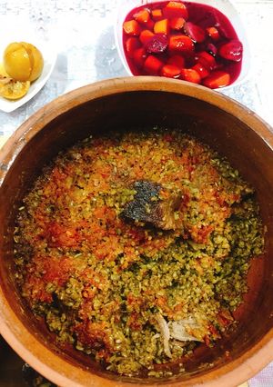 صورة لوصفة طاجن الفريك باللحم 🥘