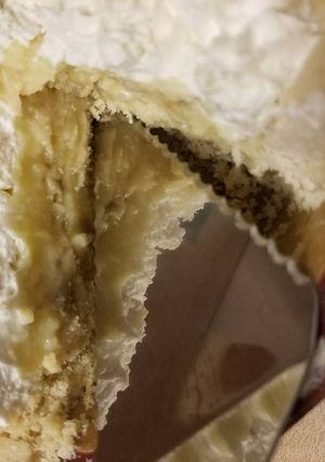 A picture of Banana cream pie from the settlement cookbook -1965.