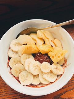 Hình của món Bữa sáng: yến mạch cacao chuối (healthy-diet-eatclean).