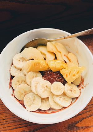 Hình của món Bữa sáng: yến mạch cacao chuối (healthy-diet-eatclean).