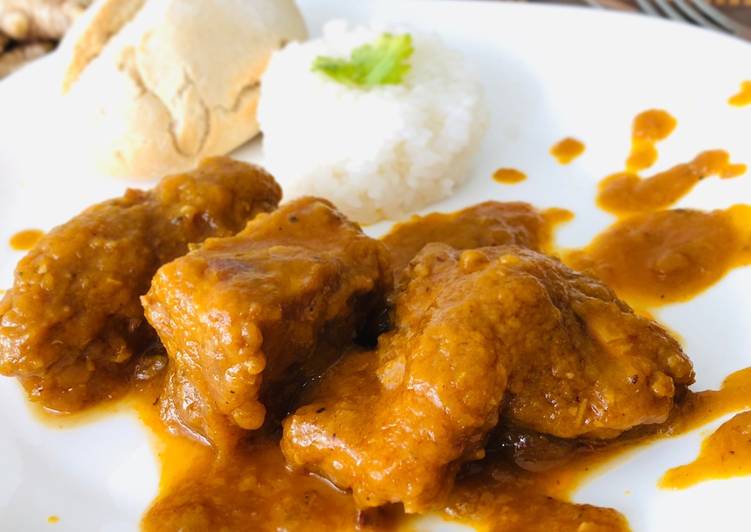 Costillas de cerdo con salsa de jengibre, cerveza y miel