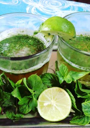 A picture of Traditional drink mint Jal jeera.