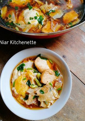 Foto resep Kembang Tahu2 Telur Kuah Kecap Bawang