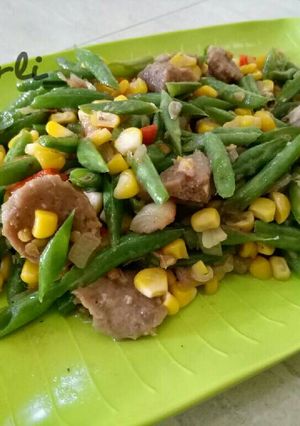 Foto resep Tumis buncis jagung bakso
