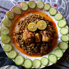A picture of Gawar ki phalli chicken.