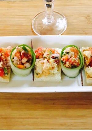 A picture of Summer salad bites.