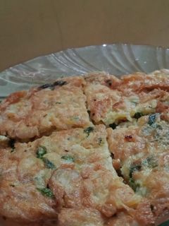 Foto resep Telur Dadar Mie dan Bayam