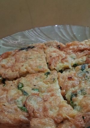 Foto resep Telur Dadar Mie dan Bayam