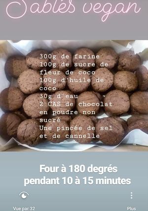 Une photo de Sablés vegan choco-coco