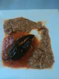 Chile de relleno de pavo navideño entomatado con frijoles a los tres chiles