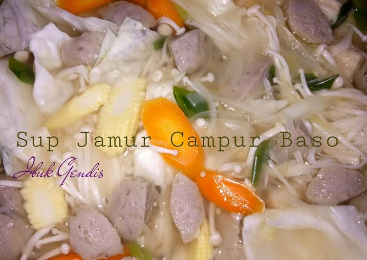 Sup Jamur Campur Baso