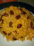 Arroz guisado con habichuelas rojas