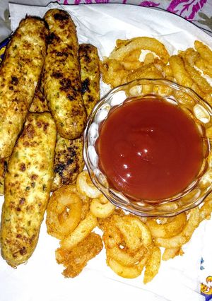 صورة لوصفة كباب الدجاج المقلي 🍗🍟😋