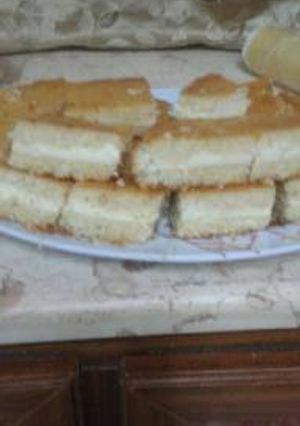 صورة لوصفة بسبوسه محشيه بالقشطه