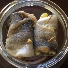 A picture of California Farm Fresh Pickled Trout.