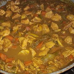 A picture of Chinese Pork and chicken curry my style.