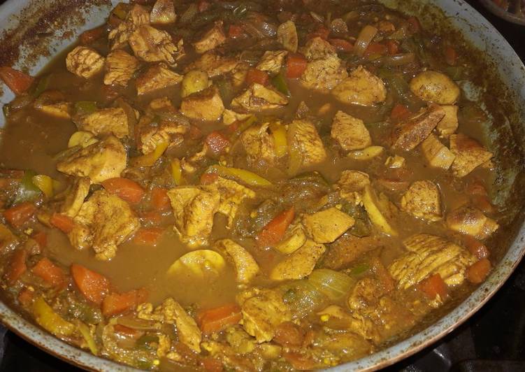 Recipe of Quick Chinese Pork and chicken curry my style