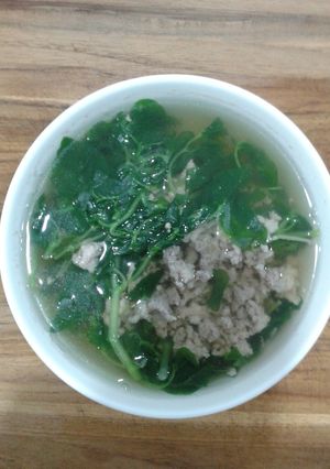 Hình của món Canh Rau Càng Cua Thịt Băm.