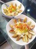 Papas mexicanas con pollo desmechado