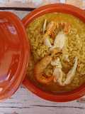 Arroz de camarão com bocas de caranguejo