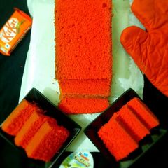 A picture of Red velvet loaf cake.