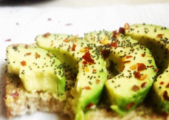Steps to Make Perfect Avocado toast with poppy seeds