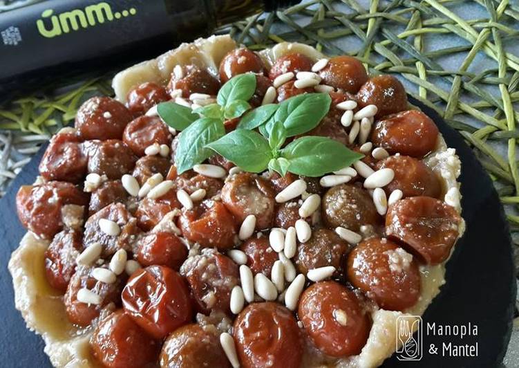 Tatín de tomates cherrys y queso de cabra en GME, F y G y tradicional