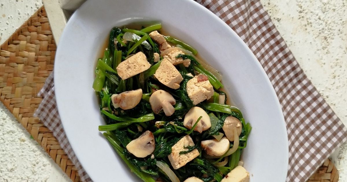 Tumis Kangkung Jamur Tahu Saus Tiram