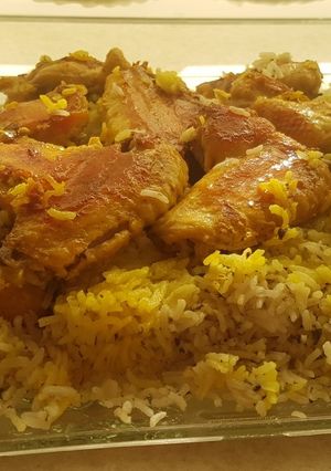 عکسی از دستور ریحون پلو با بال مرغ