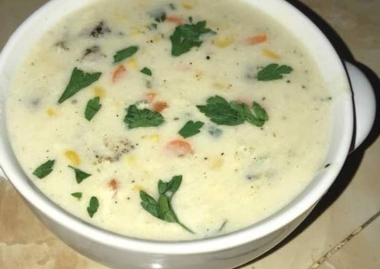 Simple Way to Make Super Quick Homemade Creamy chicken soup