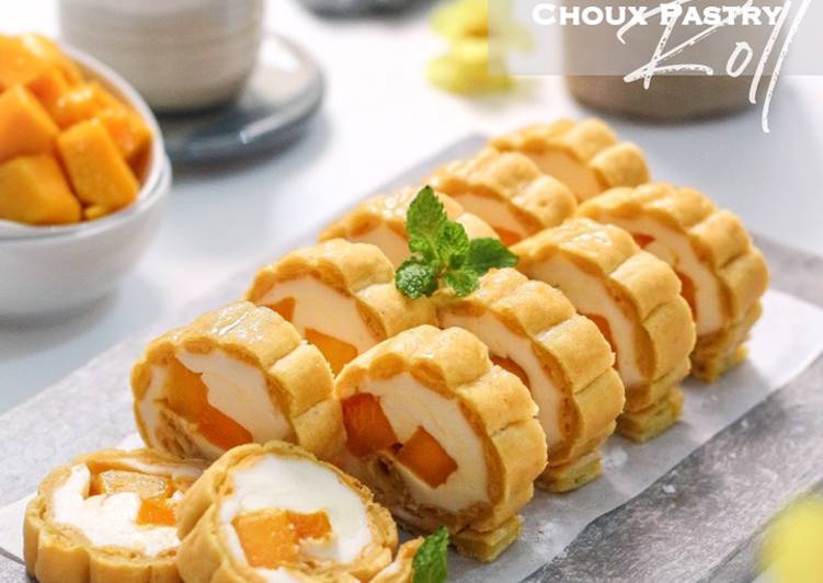 Resep Choux Pastry Roll w/ Mango &amp; cream yang Bikin Ngiler