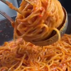 A picture of Tomato-based Spaghetti.