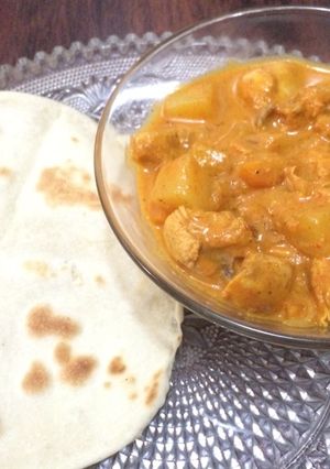 Foto resep Chappati with chicken curry