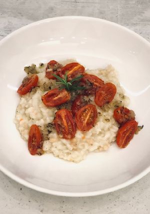 Zdjęcie przepisu Risotto z pieczonymi pomidorami.